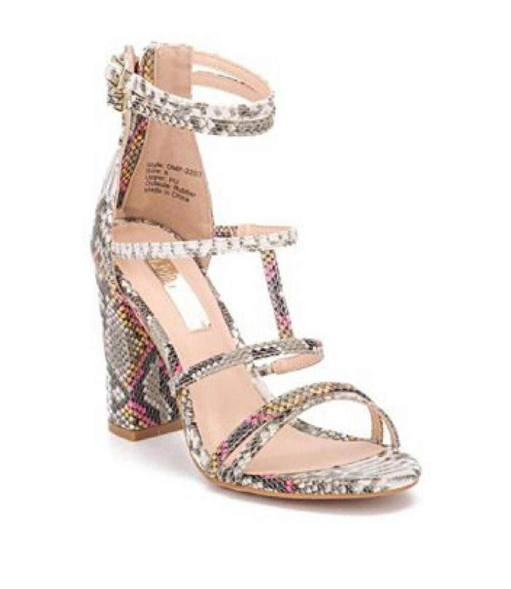 OLIVIA MILLER Womens Strappy Ankle Strap Block Heel Sandals NEW / Size 7